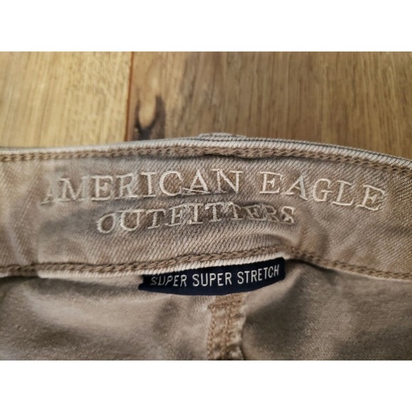 AMERICAN EAGLE 360 SUPER STRETCH Taupe Gray JEGGING CROP JEANS SIZE 2 - Picture 3 of 8